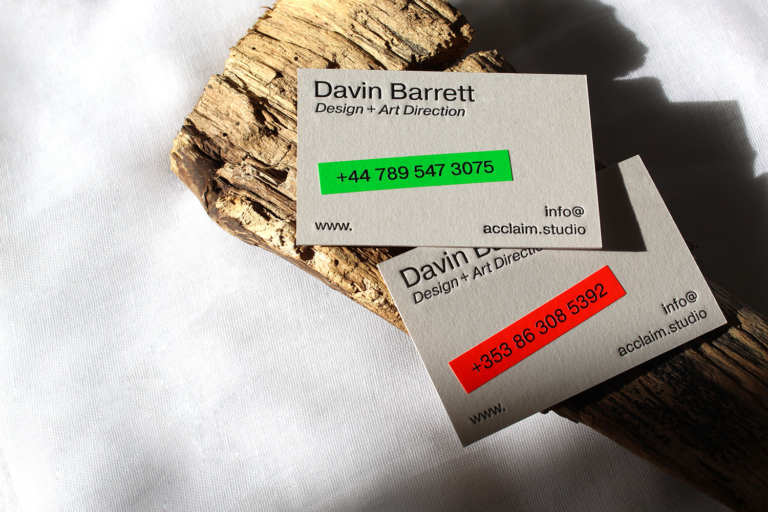 Picture of branding and business cards designed by Acclaim Studio